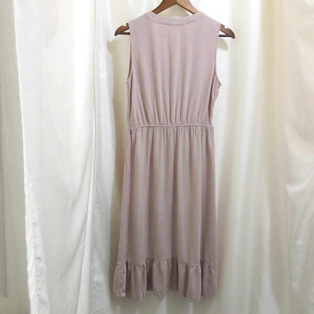Linen-blend Sleeveless Midi Dress - Size Large - Picture 6 of 6